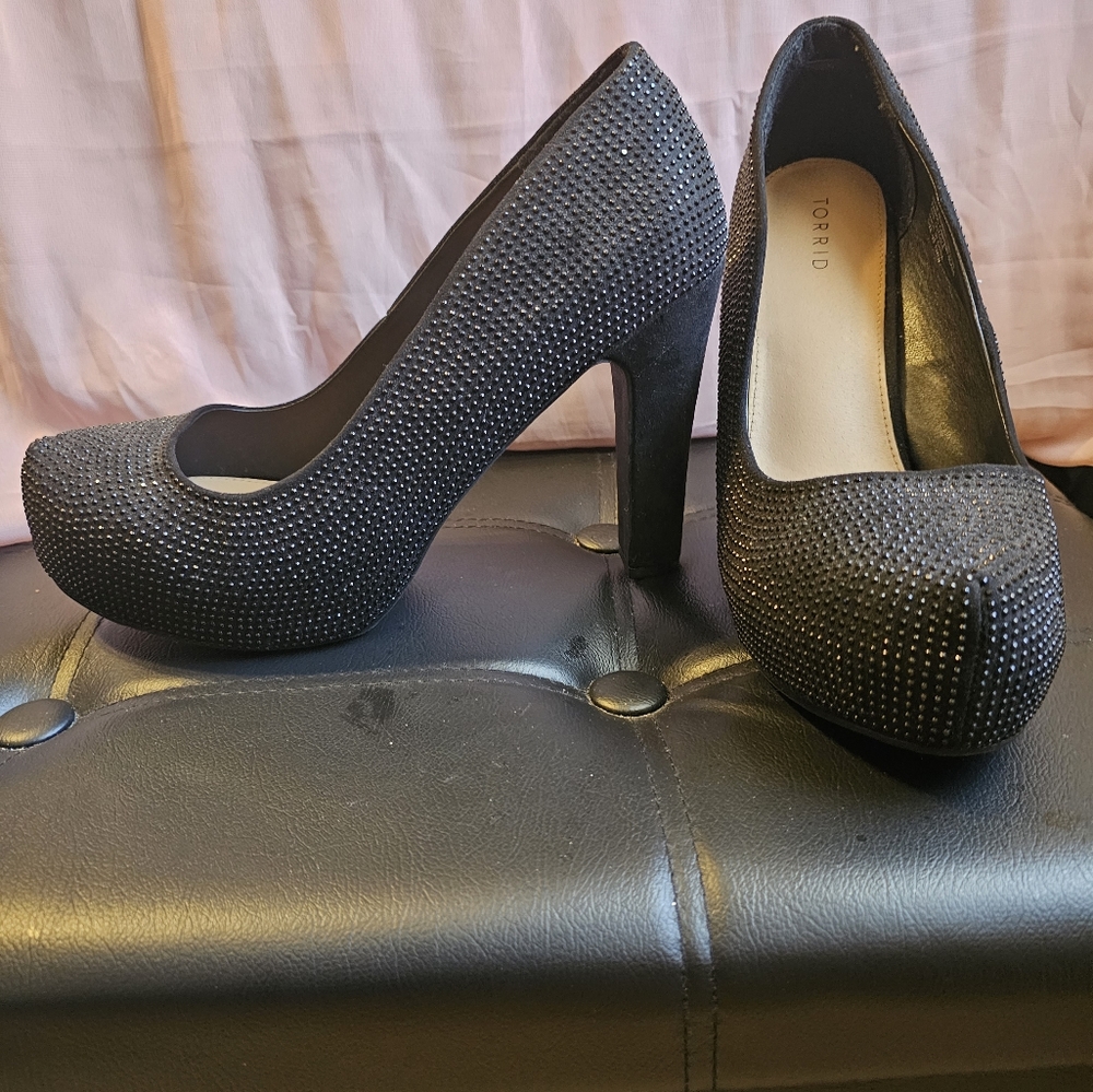 Size 13 Black Glitter Pumps